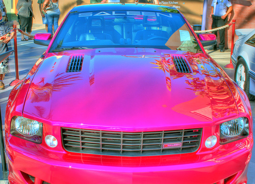 Hot Pink Mustang Convertible