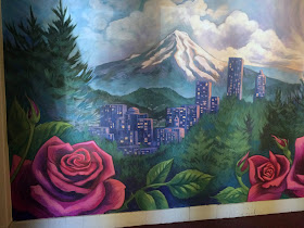 portland mural, mt hood mural, rose mural, cityscape mural, moon mural, forest mural