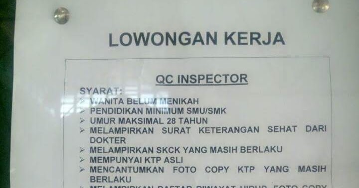 Lowongan Kerja Qc Di Batam - Lowongan Kerja Indonesia