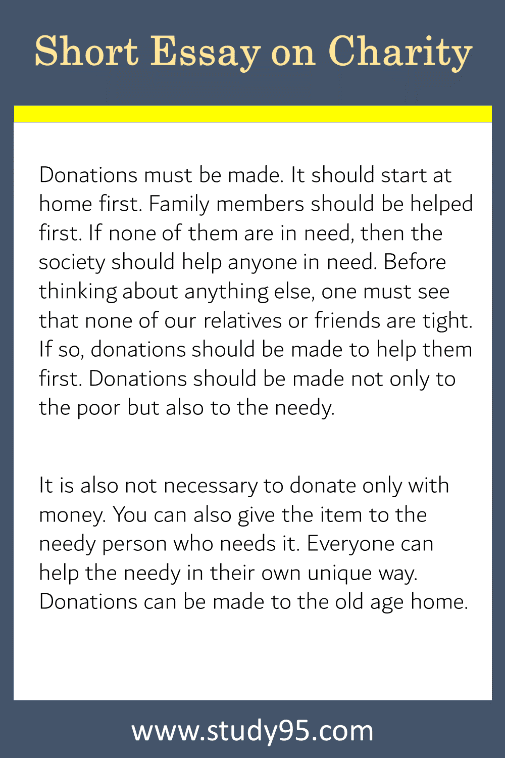 Essay on Charity