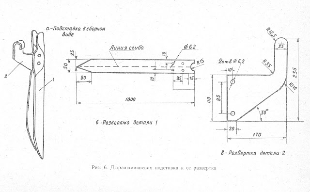 Дюралюминиевая подставка и ее развертка