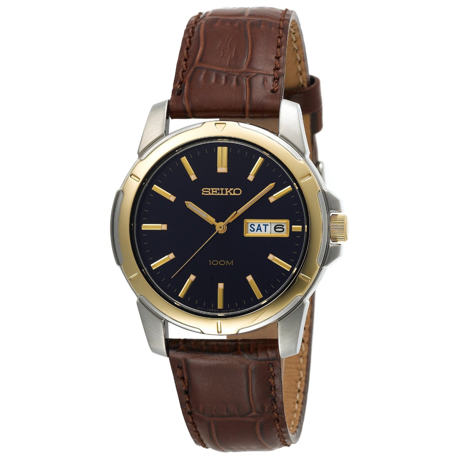 Seiko Men s SGGA08 Brown Leather Watch Seiko Watch 2022