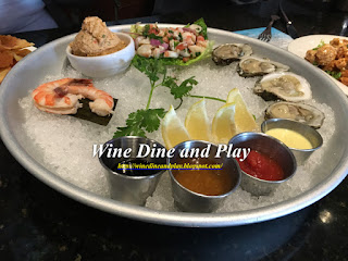 The oyster plate also had shrimp and a Peruvian ceviche with it at RumFish Grill