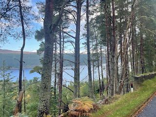 Loch Ness with trees in front.