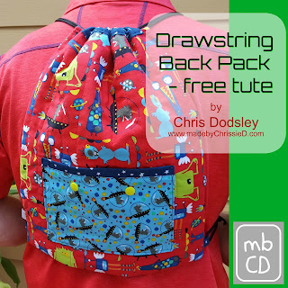 Drawstring Back Pack Tute by www.madebyChrissieD.com