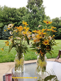 mason jar, wildflowers