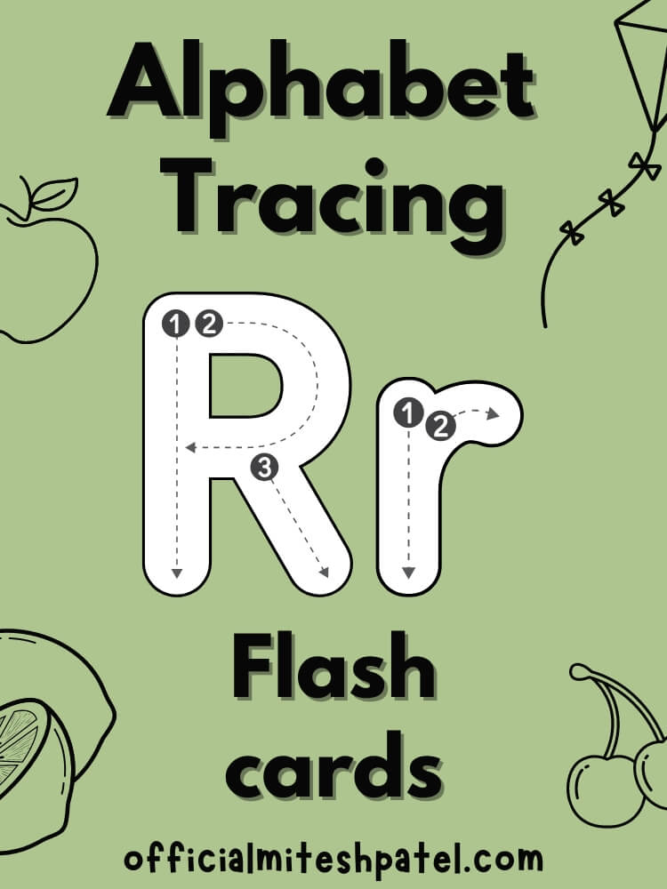 Free Printable Letter R Alphabet Tracing Flash Cards