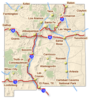 New Mexico Map With Cities