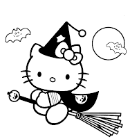 Dibujo para pintar hello kitty bruja