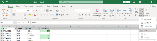 Excel: Filtering and Sorting