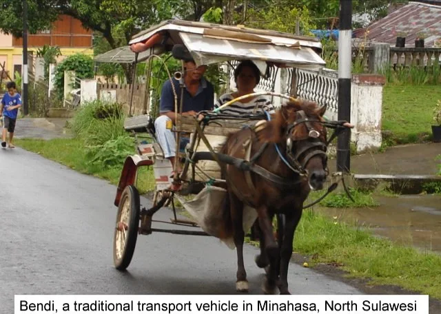 bendi, a traditional vehicle in Minahasa