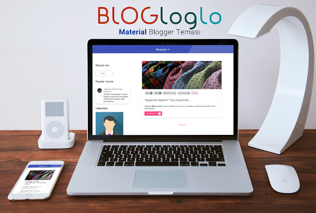 Ücretsiz Material Tasarımlı Kişisel Blogger Teması