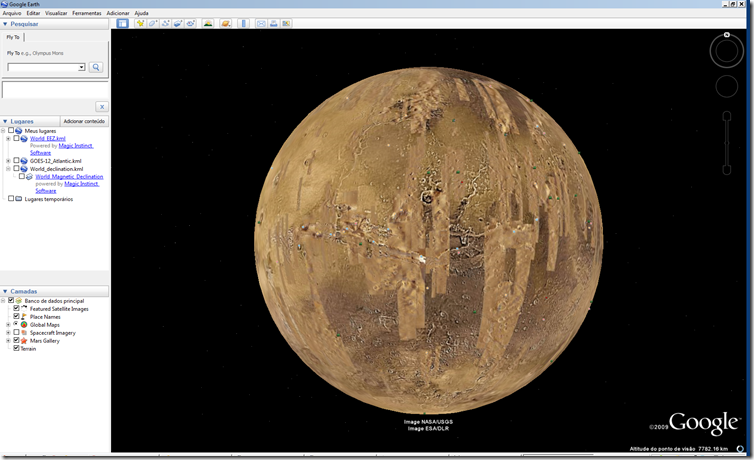 Google Earth 5 Explorando marte