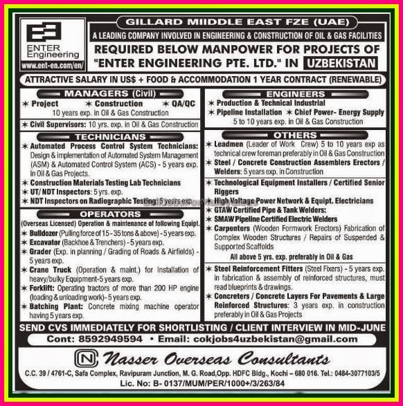 Gillard Middle Ease FZE - UAE Job Opportunities for Uzbekistan