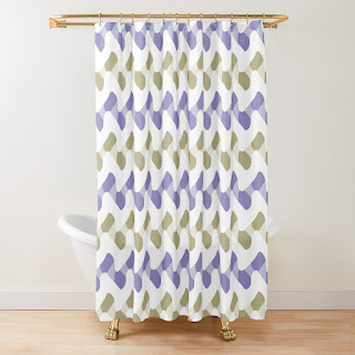 Cosmic Waves Seamless Pattern Shower Curtain