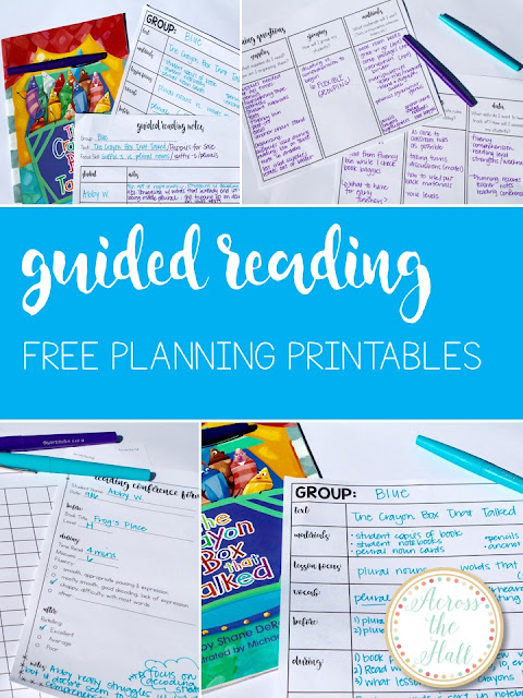 Free printables to make planning guided reading and small group lessons a breeze!