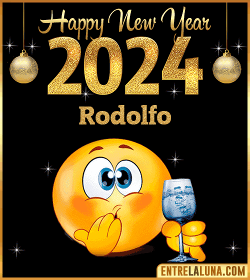 Gif wishes Happy New Year 2024 animated Rodolfo