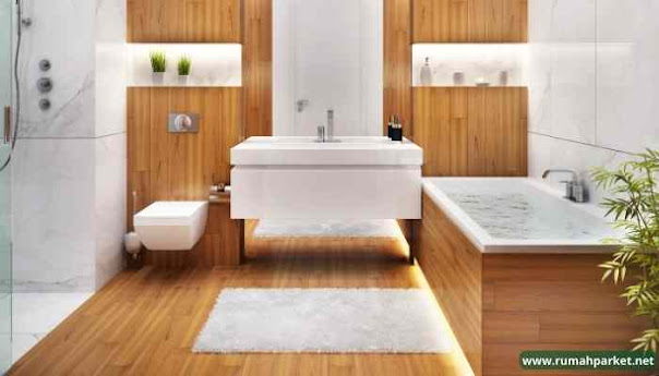 Lantai Kayu di Kamar Mandi
