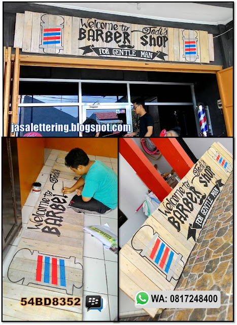 papan nama Lettering barbershop, hiasan dinding, jasa desain cafe, jasa hand lettering, jasa lettering dinding, jasa lukis dinding, menerima pemesanan desain, menerima pemesenan kaos, souvenir pernikahan, wedding art, 