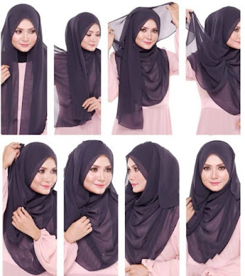 Jilbab segi empat sangat cocok untuk dikenakan di aneka macam program formal maupun non formal 30 Contoh Cara Memakai Jilbab Segi Empat Terbaru 2017
