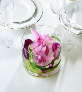 romantic table decoration with flowers for st. valentine's day