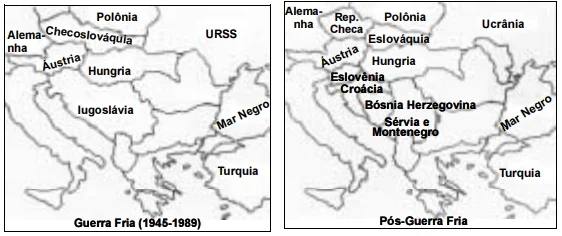 ENEM 2006: Os mapas a seguir revelam como as fronteiras e suas representações gráficas são mutáveis.