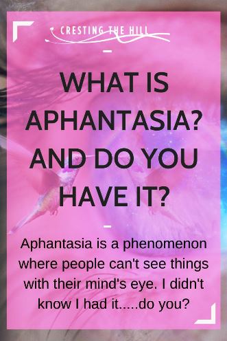 Aphantasia is a phenomenon where people can't see things with their mind's eye. I didn't know I had it.....do you?