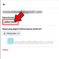 cara menghapus email utama di fb