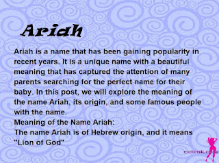 meaning of the name "Ariah"