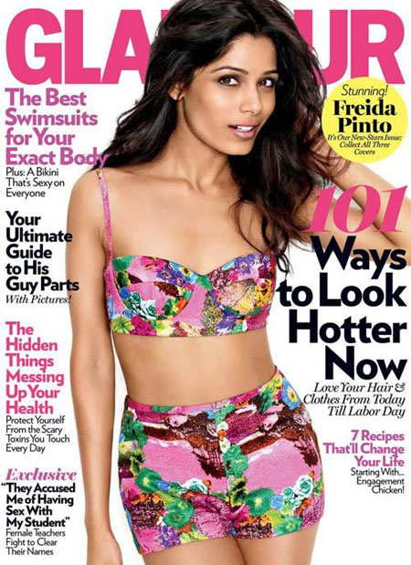 Freida Pinto Sizzles on Cover of Glamour