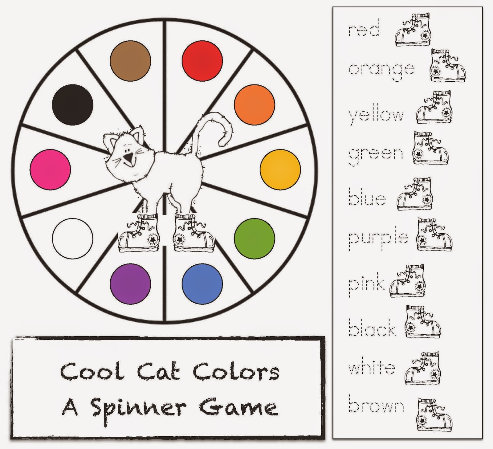 Download Classroom Freebies: Pete the Cat Spinner Game For I Love ...