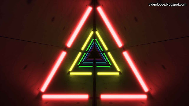 VJ Loop 24 - Triangular Tunnel & Multicolor Neons