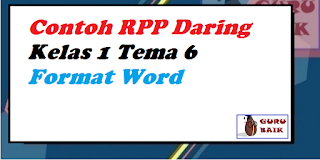 gambar rpp daring kelas 1 tema 6