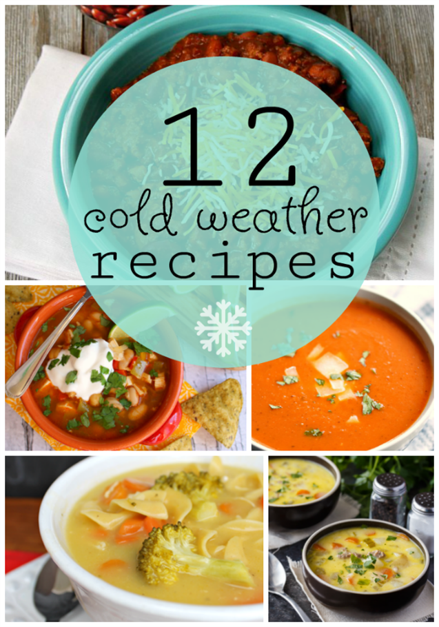 12 Cold Weather Recipes at GingerSnapCrafts.com #recipes #soups #chili #chowder