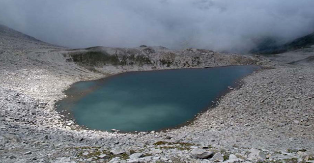 Ansoo lake gets the name due to its ____.