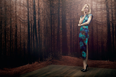 Raquel Zimmermann como diva dos anos 50 em linha oriental para A.Brand