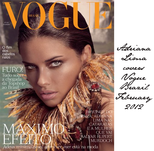 Adriana Lima covers Vogue Brazil February 2012