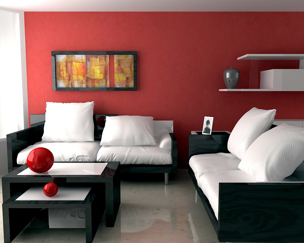 black and red living room accessories