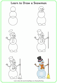 how to draw a snowman