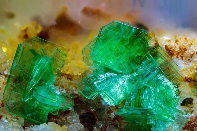 Zeunerite crystals