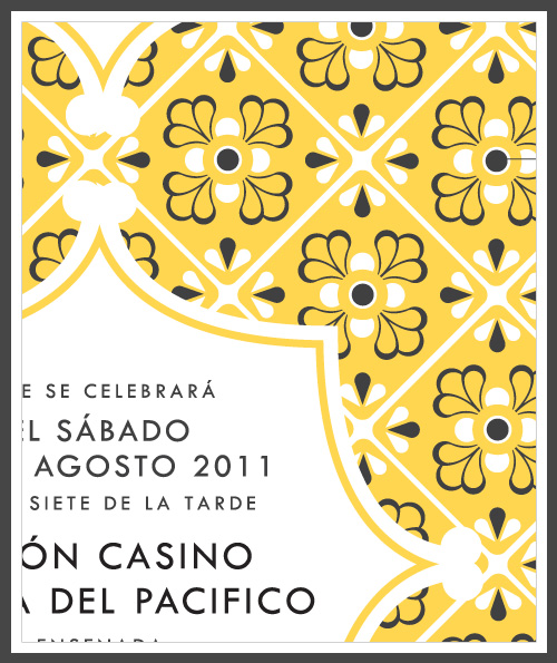 mexican tile inspired wedding invitation