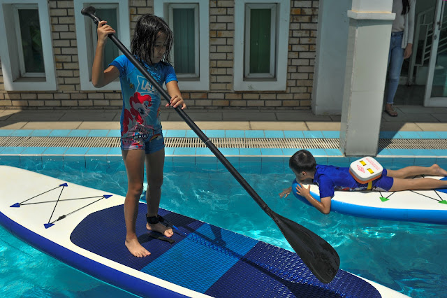 SUP training in swimming pool 2021