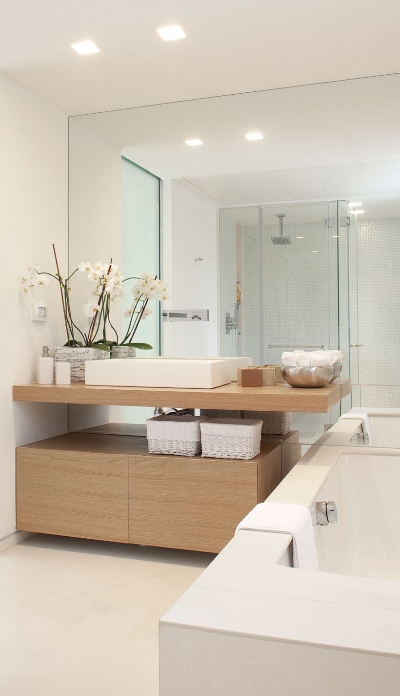 Bathroom and White interior design in modern Sea Shell home