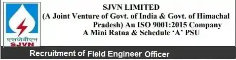 SJVN Field Engineer Officer Vacancy Recruitment 2023