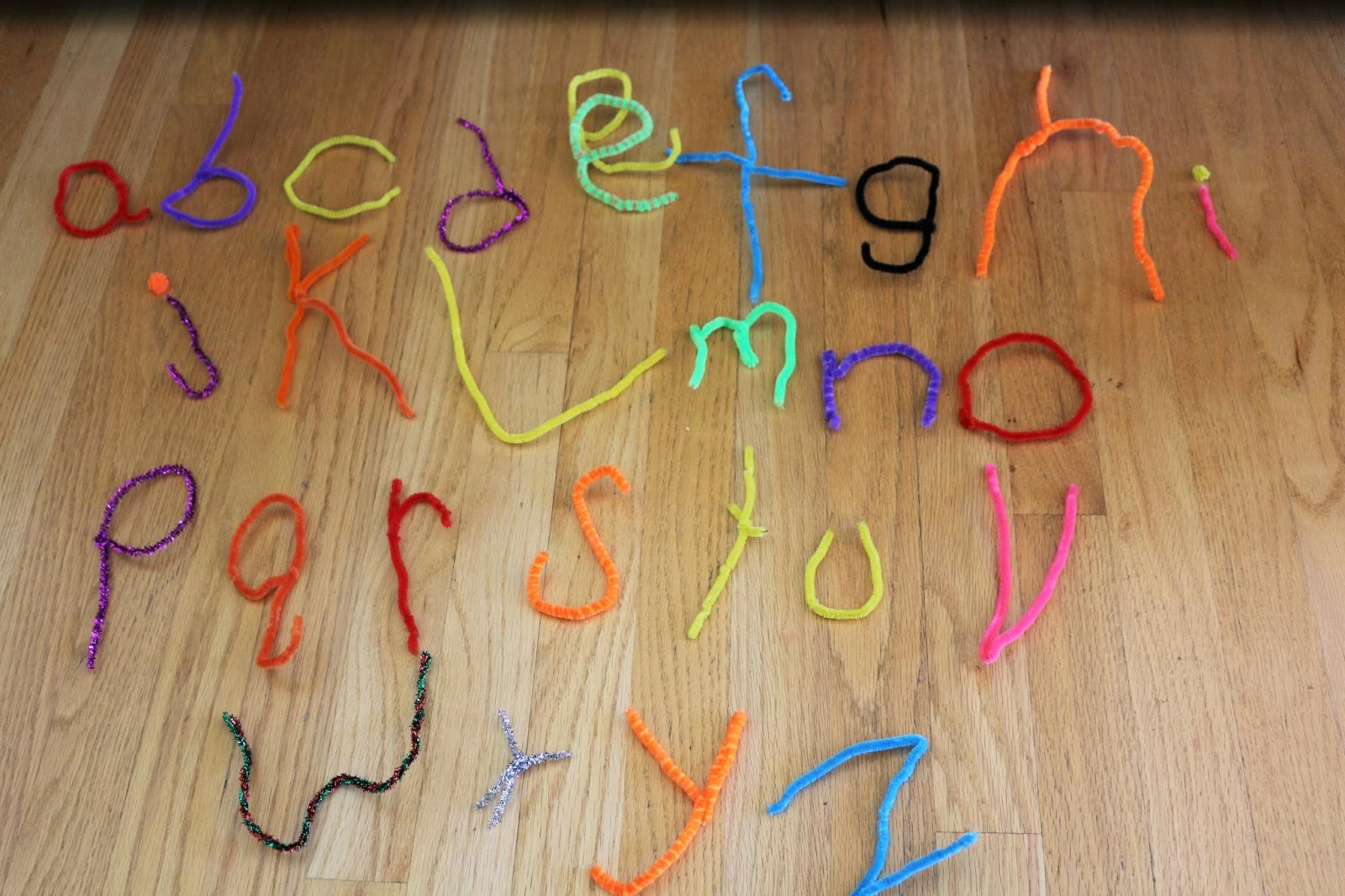 Spelling with Pipe Cleaner Letters