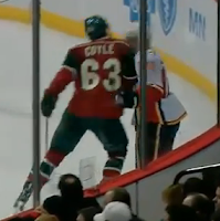 Charlie Coyle illegal hit to head of Matt Stajan Feb 26 2013