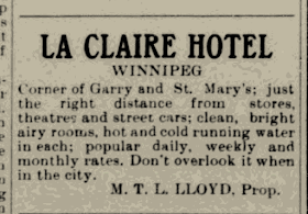 Marmaduke Thomas Lorenzo Lloyd Proprietor La Claire Hotel