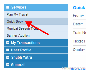 irctc quickbook