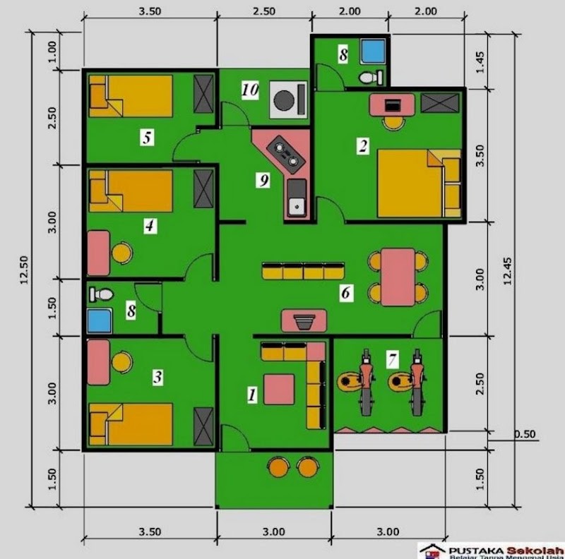 24+ Denah Rumah 5 Kamar Tidur