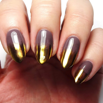 Taupe and Gold Nails